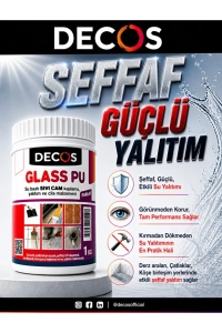 Glass Pu 1 Kg- Şeffaf Güçlü Kokusuz Su Yalıtım Malzemesi 1 Kg